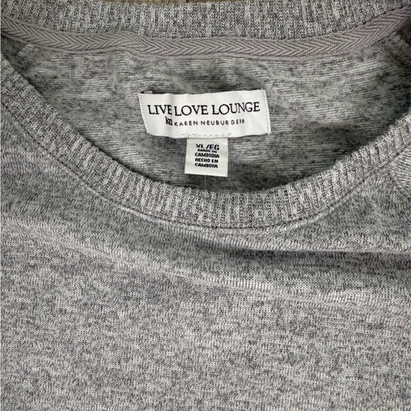Live Love Lounge Karen Neuburger Gray Women's Crew Neck - Picture 3 of 3
